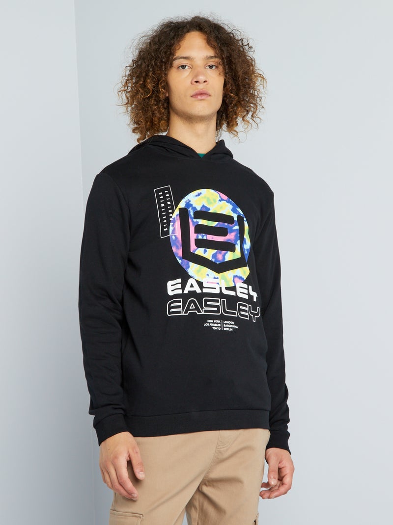 Sweatshirt em moletão PRETO - Kiabi