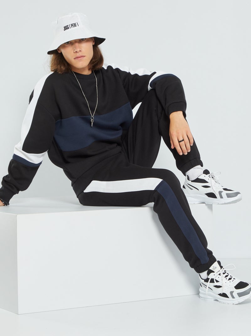 Sweatshirt em moletão Preto - Kiabi