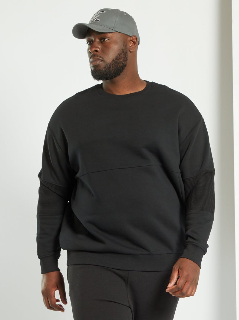 Sweatshirt em moletão Preto - Kiabi