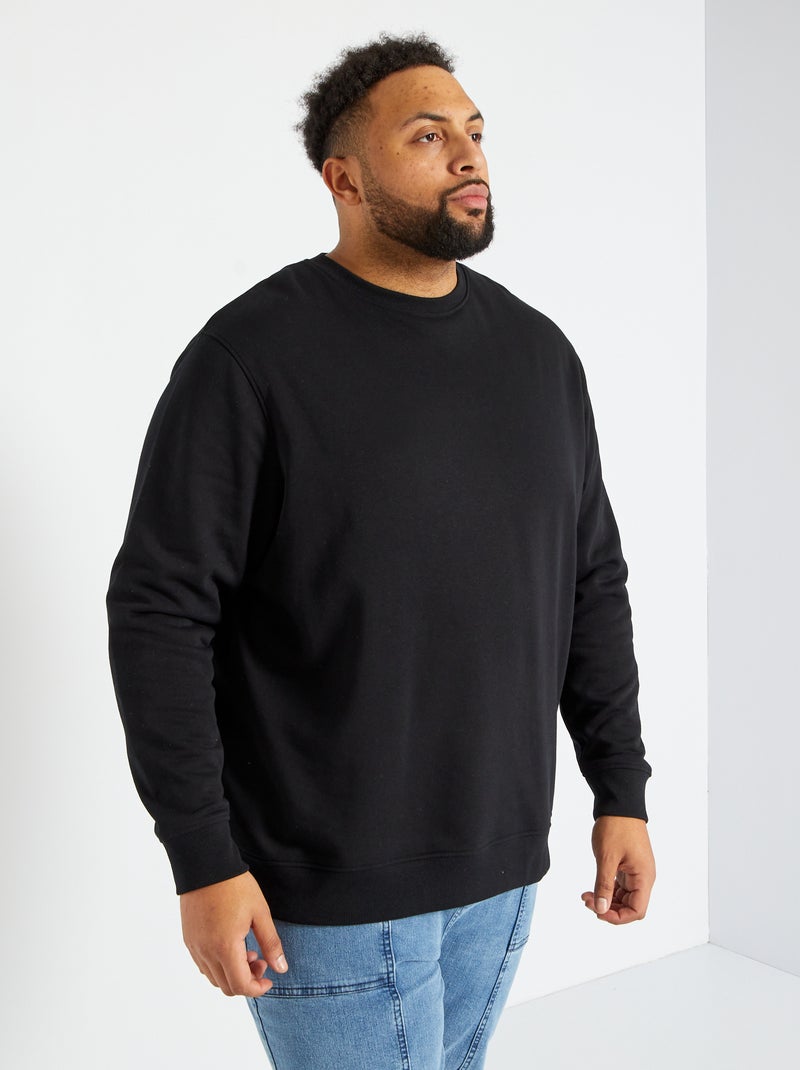 Sweatshirt em moletão Preto - Kiabi