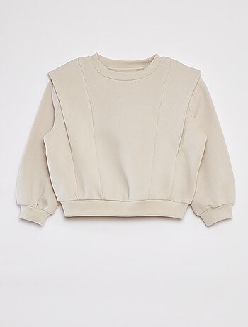 Sweatshirt em moletão quente com ombreiras de fantasia