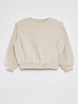 Sweatshirt em moletão quente com ombreiras de fantasia
