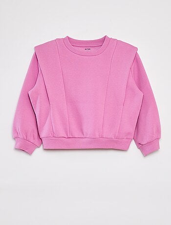 Sweatshirt em moletão quente com ombreiras de fantasia