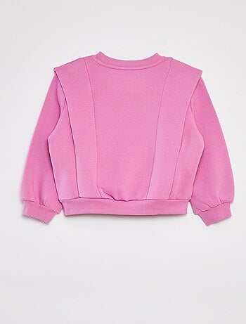 Sweatshirt em moletão quente com ombreiras de fantasia