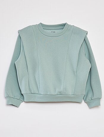 Sweatshirt em moletão quente com ombreiras de fantasia