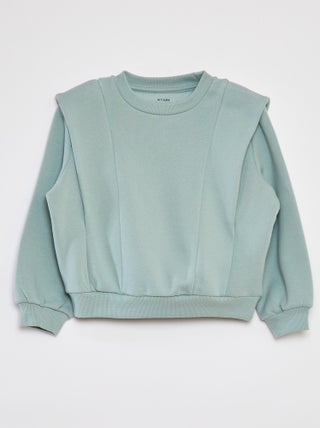 Sweatshirt em moletão quente com ombreiras de fantasia
