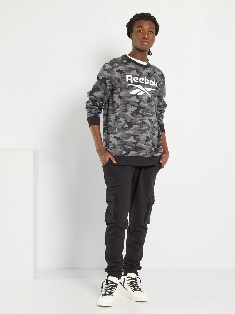 Sweatshirt em moletão 'Reebok' PRETO - Kiabi