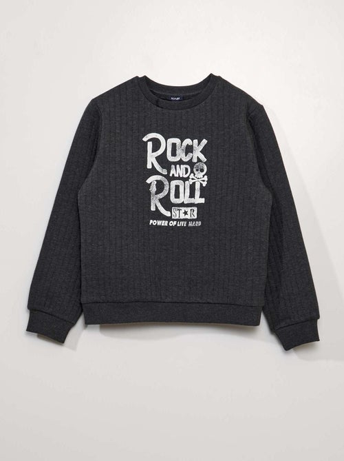 Sweatshirt em moletão 'rock and roll' - Kiabi