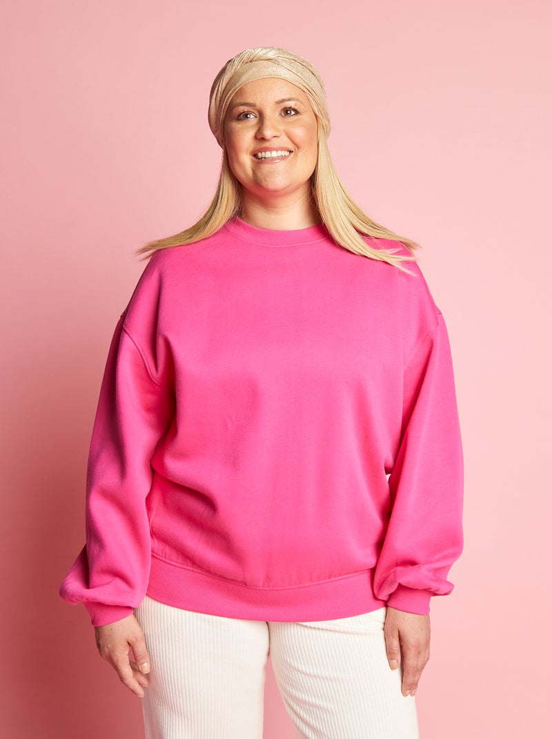 Sweatshirt em moletão ROSA - Kiabi