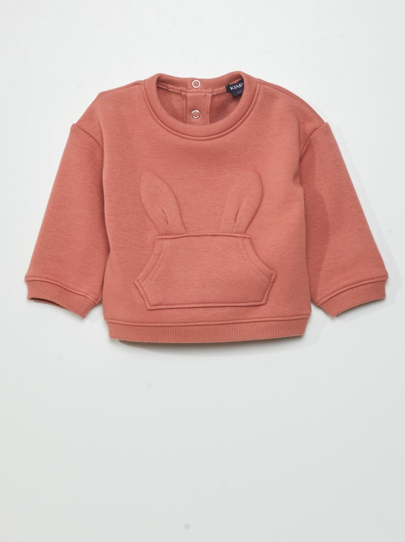 Sweatshirt em moletão ROSA - Kiabi
