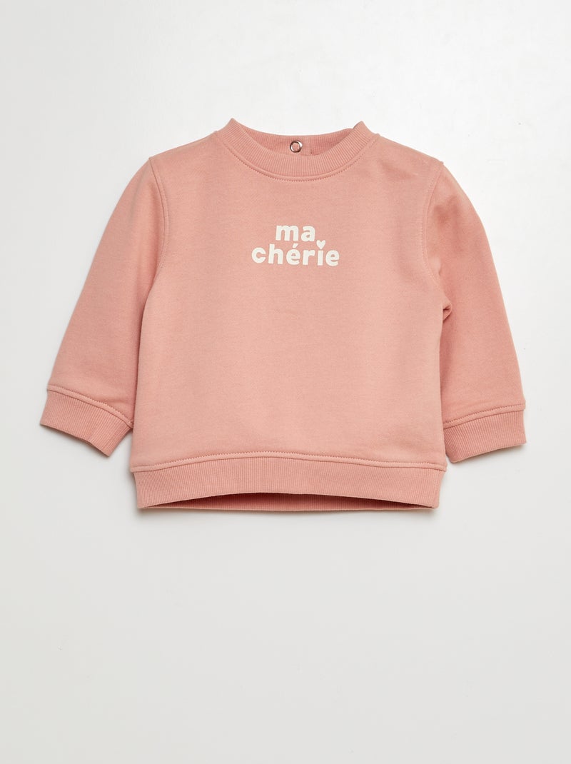 Sweatshirt em moletão ROSA - Kiabi