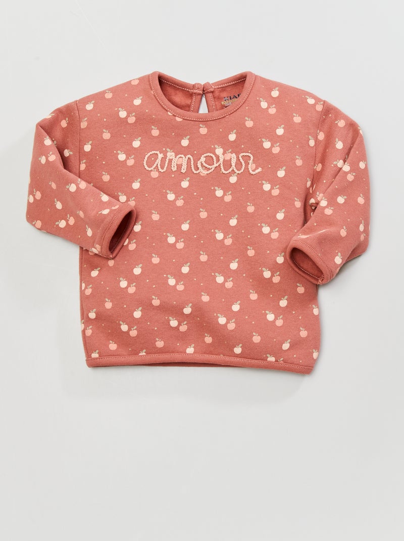 Sweatshirt em moletão ROSA - Kiabi