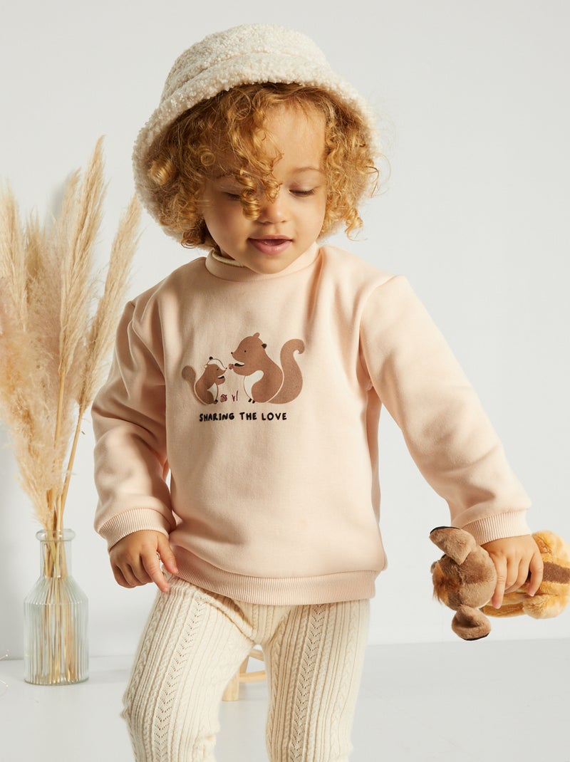 Sweatshirt em moletão ROSA - Kiabi