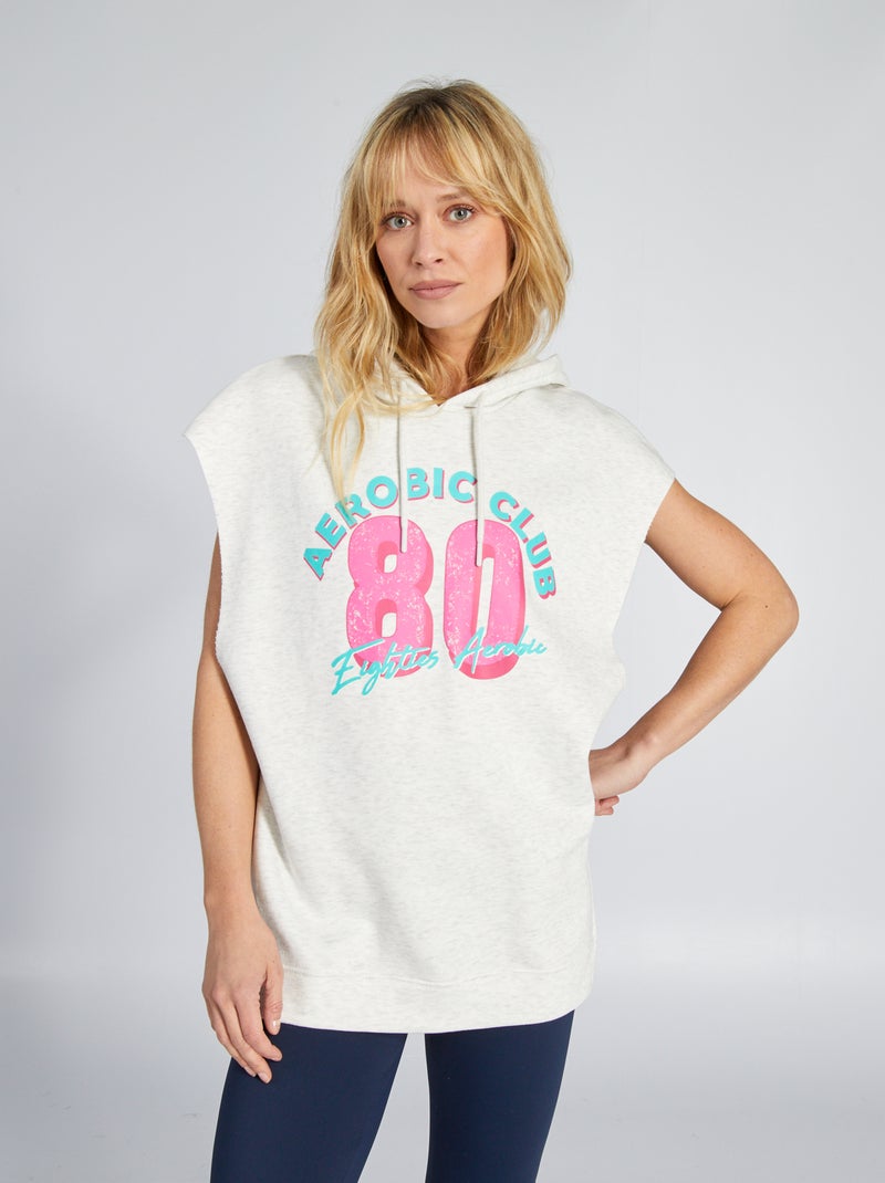 Sweatshirt em moletão sem mangas CINZA - Kiabi