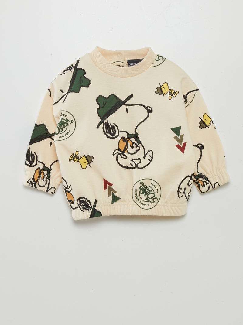 Sweatshirt em moletão 'Snoopy' BEGE - Kiabi