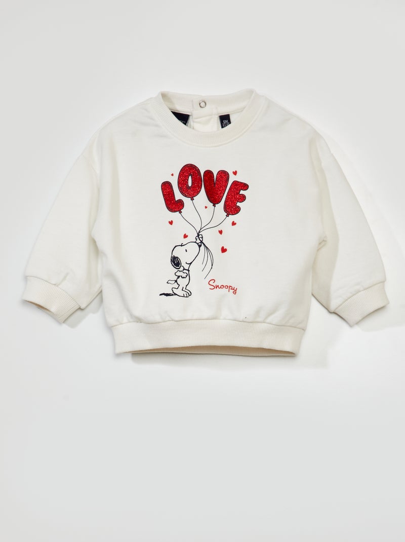 Sweatshirt em moletão 'Snoopy' BRANCO - Kiabi