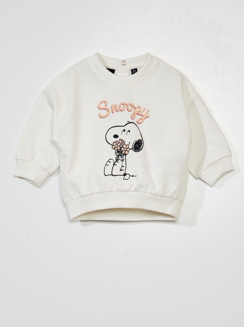Sweatshirt em moletão 'Snoopy' BRANCO - Kiabi