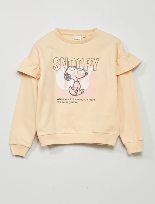 Sweatshirt em moletão 'Snoopy' com folhos - Kiabi