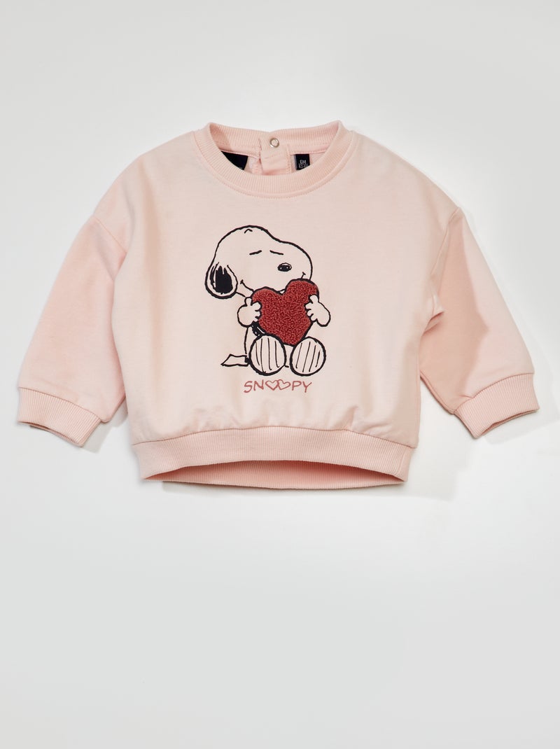 Sweatshirt em moletão 'Snoopy' ROSA - Kiabi