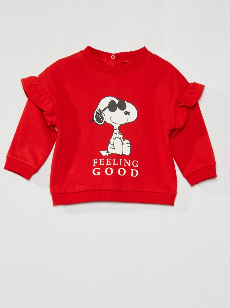 Sweatshirt em moletão 'Snoopy' VERMELHO - Kiabi