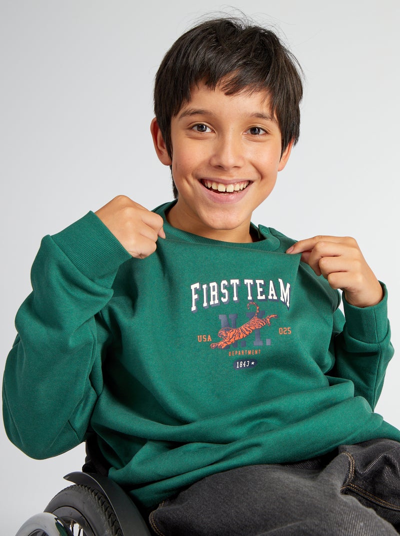 Sweatshirt em moletão So Easy VERDE - Kiabi
