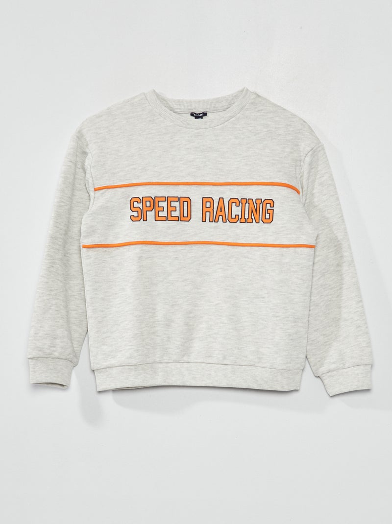 Sweatshirt em moletão 'Speed Racing' CINZA - Kiabi