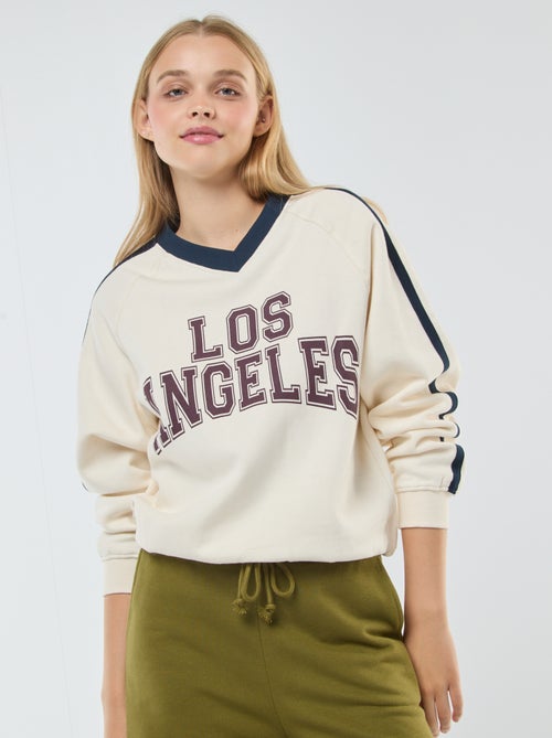 Sweatshirt em moletão sporstwear - Kiabi