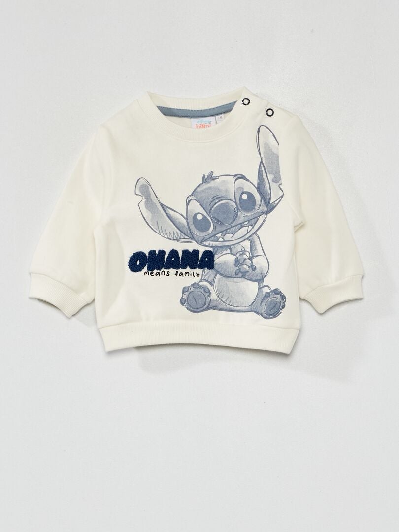 Sweatshirt em moletão 'Stitch' 'Disney' BRANCO - Kiabi