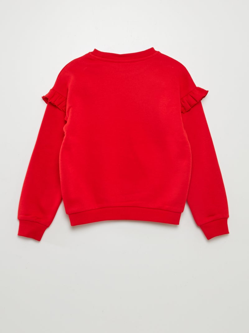 Sweatshirt em moletão 'Stitch' VERMELHO - Kiabi