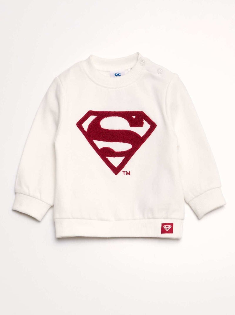 Sweatshirt em moletão 'Super-Homem' Branco - Kiabi