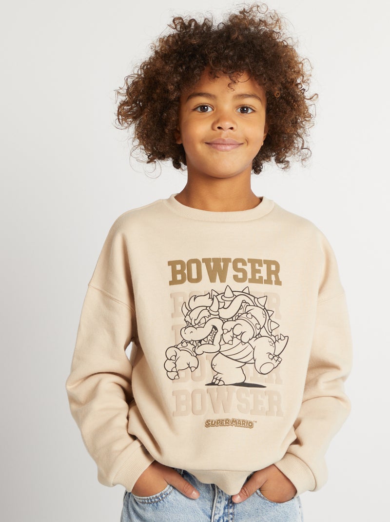 Sweatshirt em moletão 'Super Mário' BEGE - Kiabi