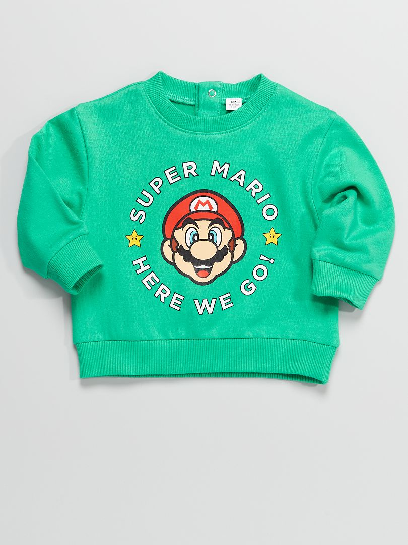 Sweatshirt em moletão 'Super Mário' VERDE - Kiabi