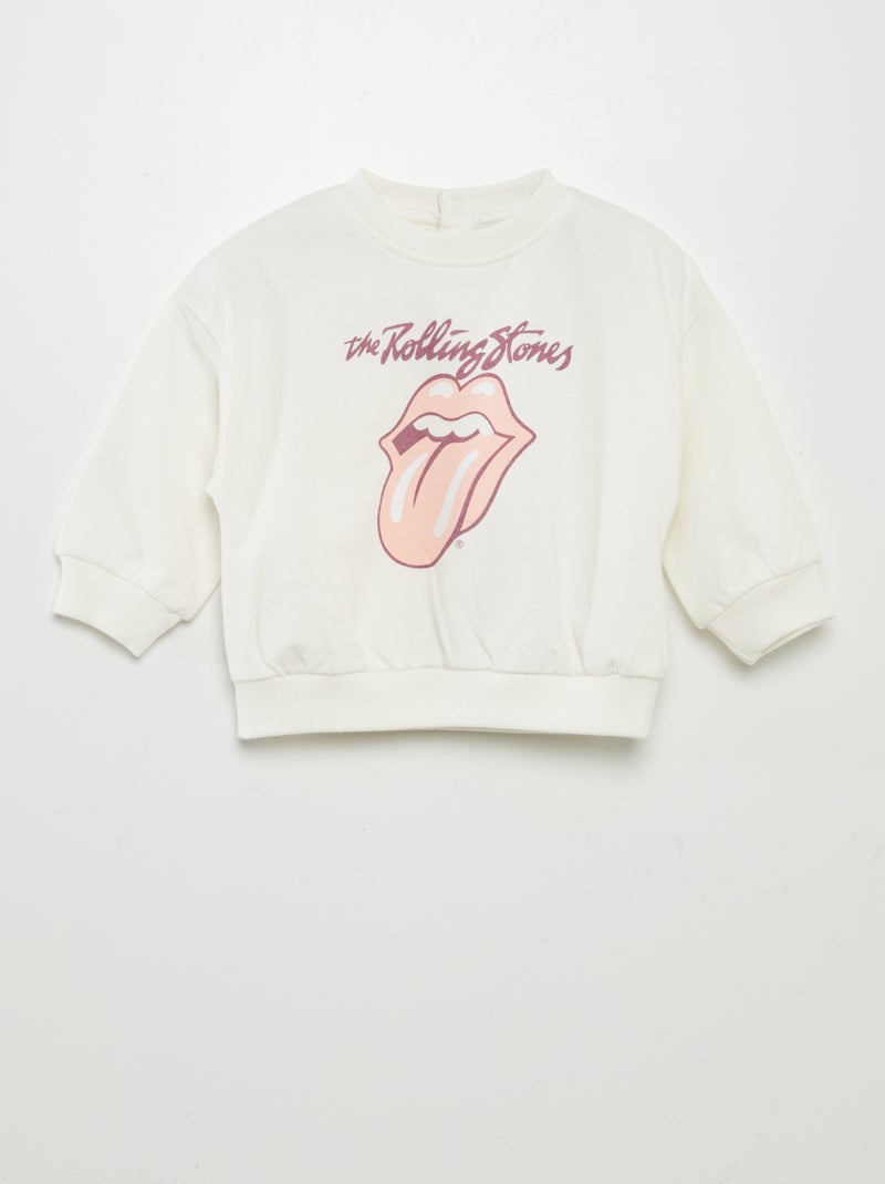 Sweatshirt em moletão 'The Rolling Stones' BRANCO - Kiabi