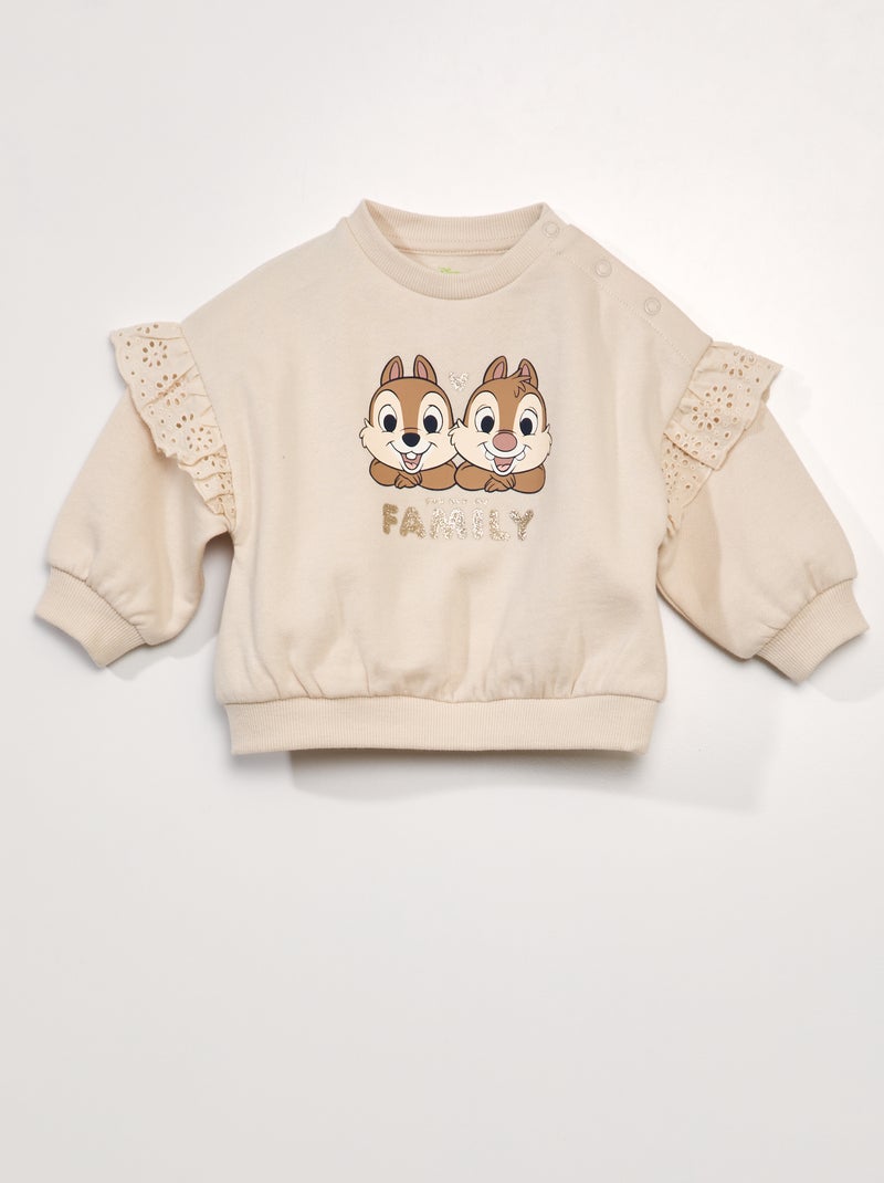 Sweatshirt em moletão 'Tico e Teco' BEGE - Kiabi