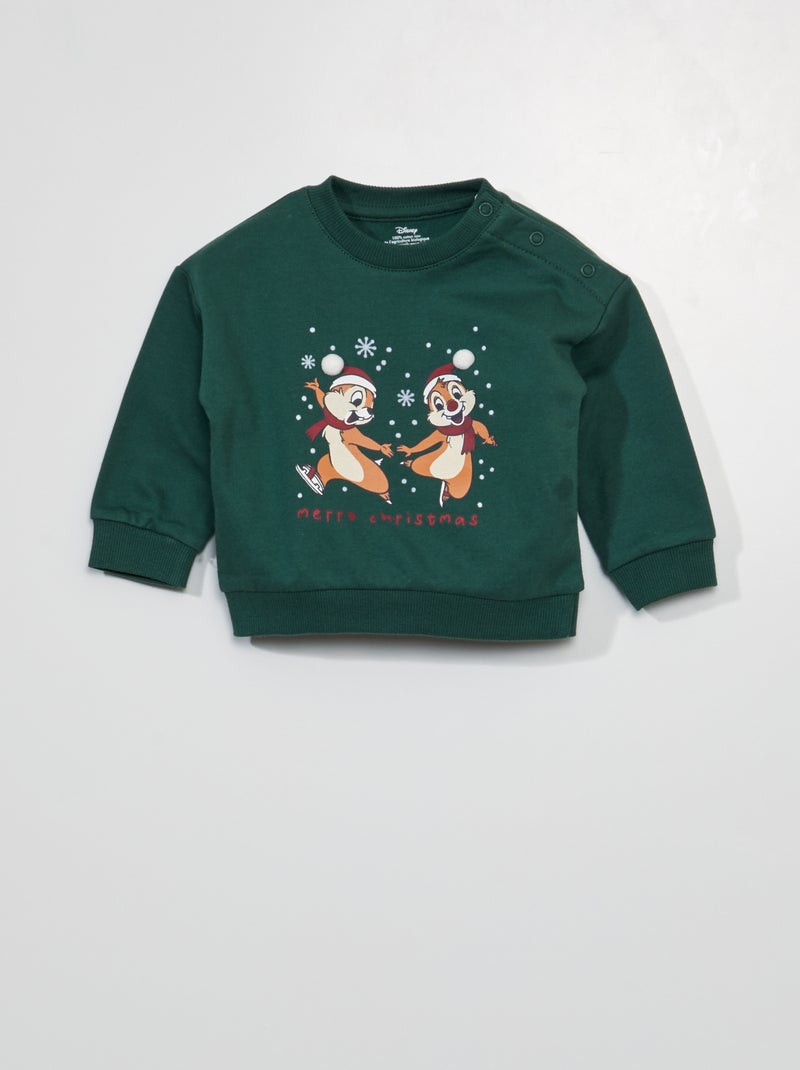 Sweatshirt em moletão 'Tico e Teco' 'Disney' VERDE - Kiabi