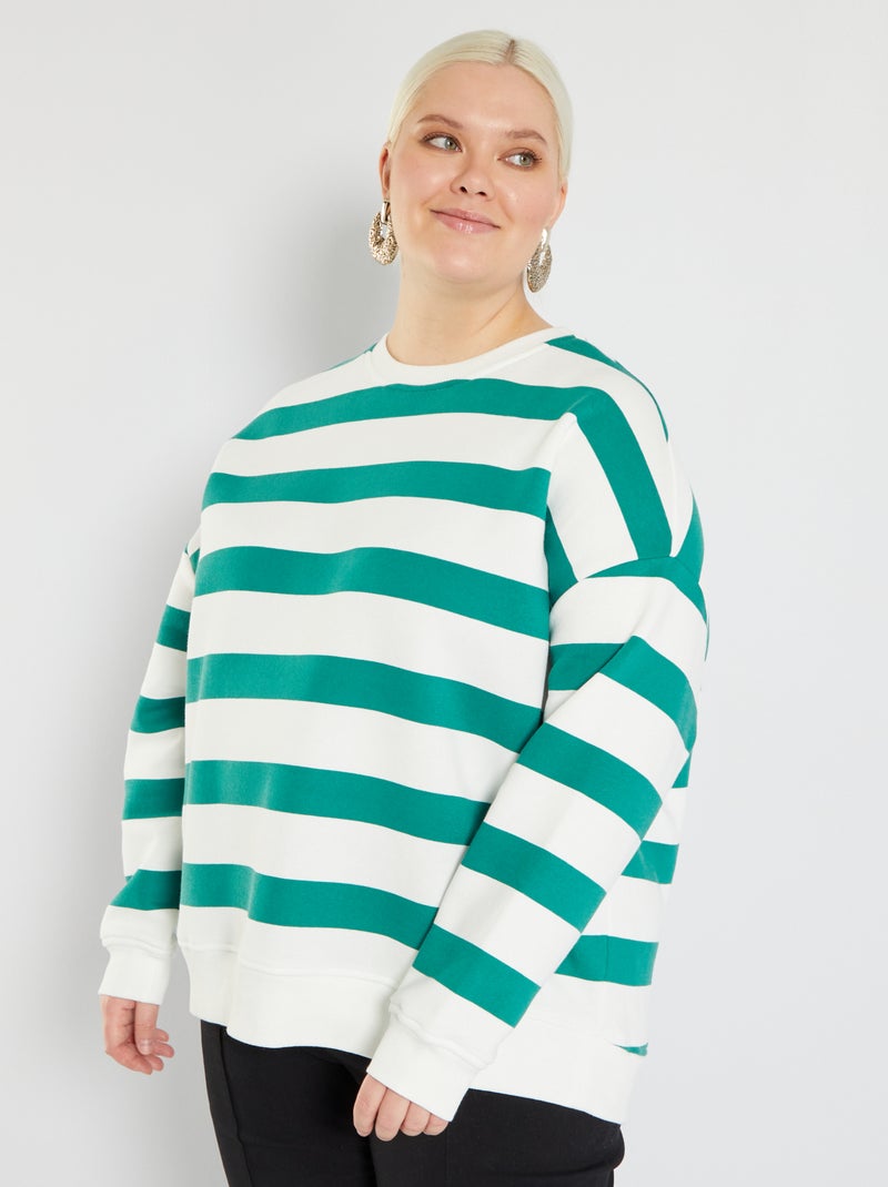 Sweatshirt em moletão tipo marinheiro VERDE - Kiabi