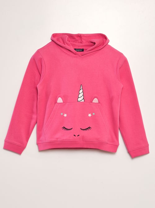 Sweatshirt em moletão 'unicórnio' com capuz - Kiabi