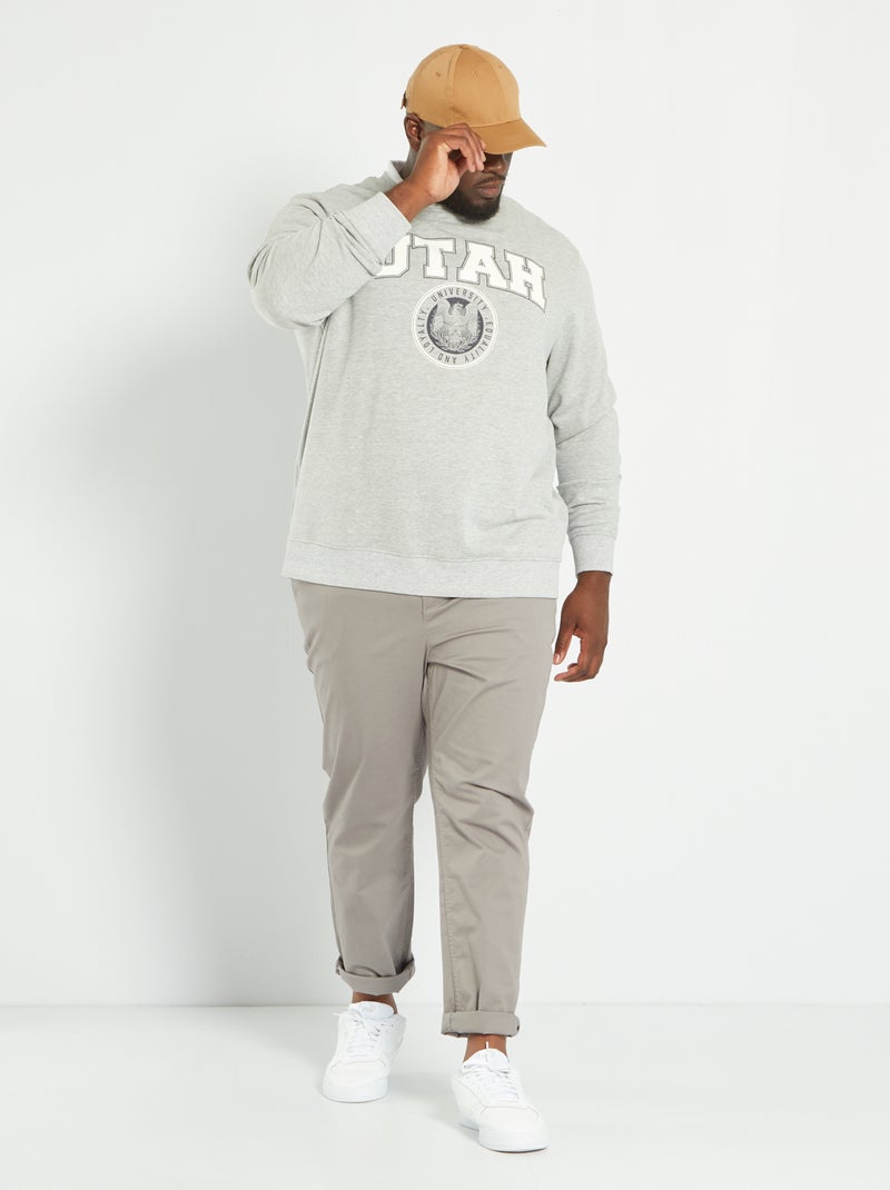 Sweatshirt em moletão 'UTAH' CINZA - Kiabi