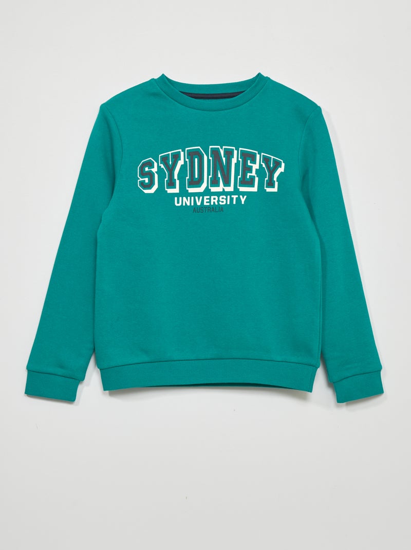 Sweatshirt em moletão VERDE - Kiabi