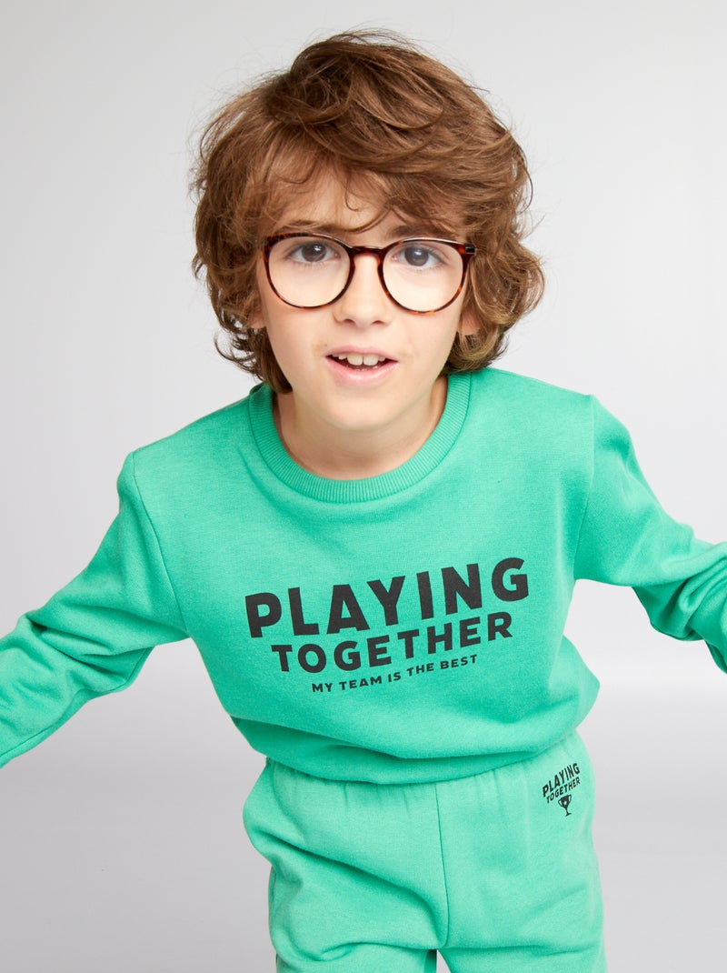 Sweatshirt em moletão Verde - Kiabi