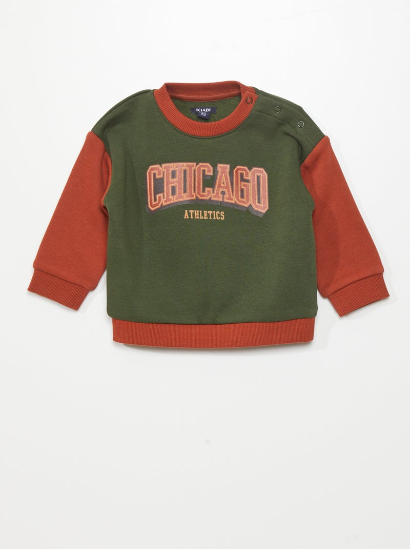 Sweatshirt em moletão VERDE - Kiabi