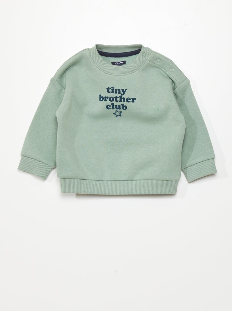 Sweatshirt em moletão VERDE - Kiabi
