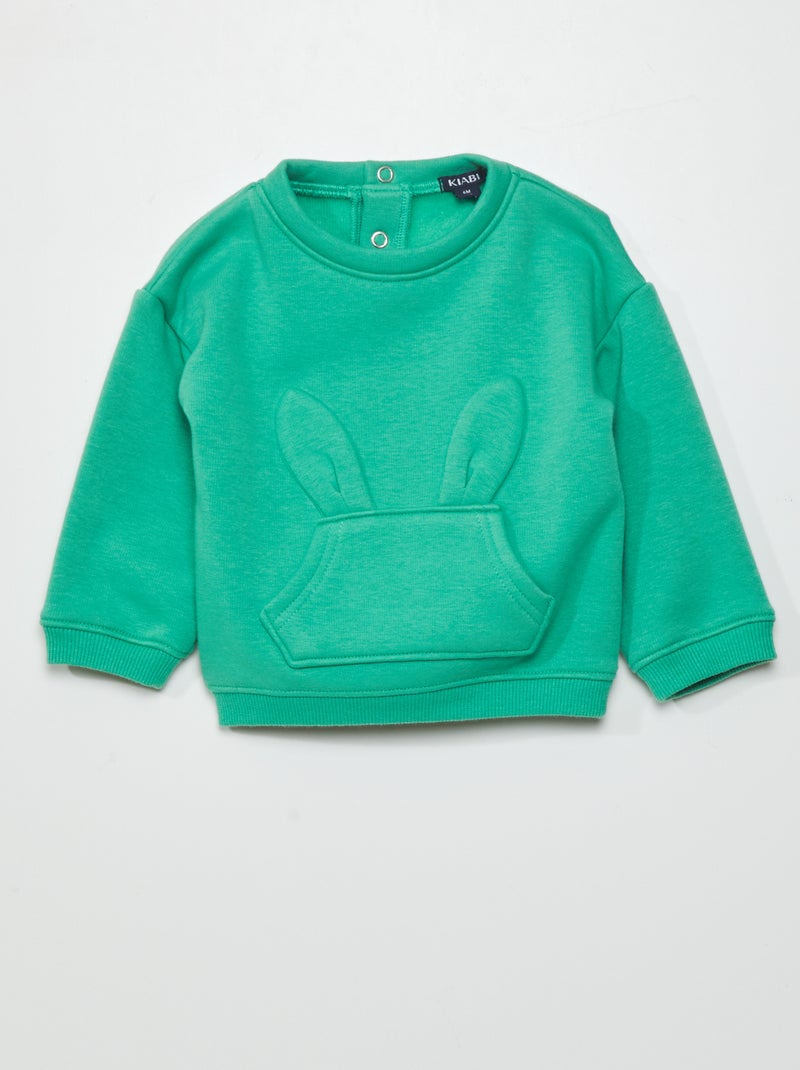 Sweatshirt em moletão VERDE - Kiabi