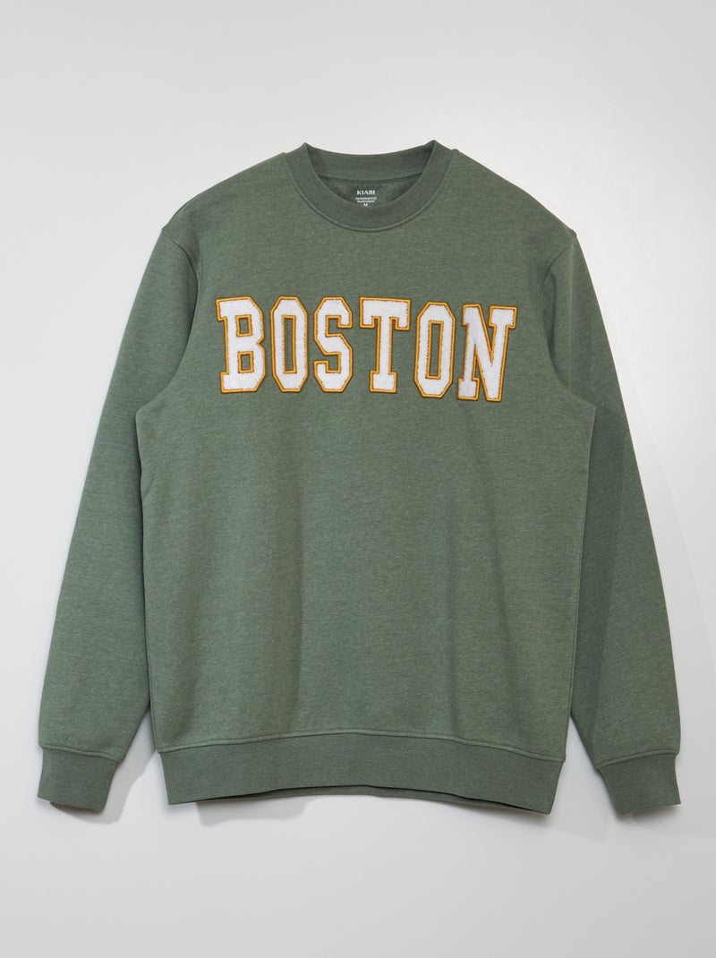 Sweatshirt em moletão VERDE - Kiabi