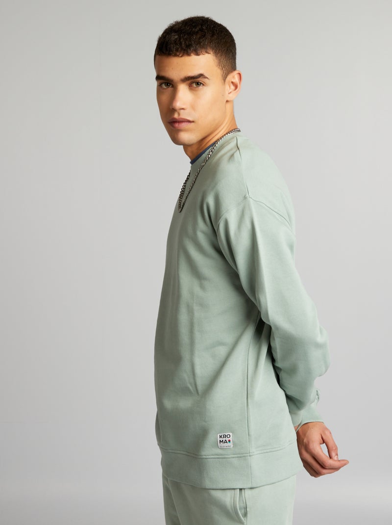 Sweatshirt em moletão VERDE - Kiabi