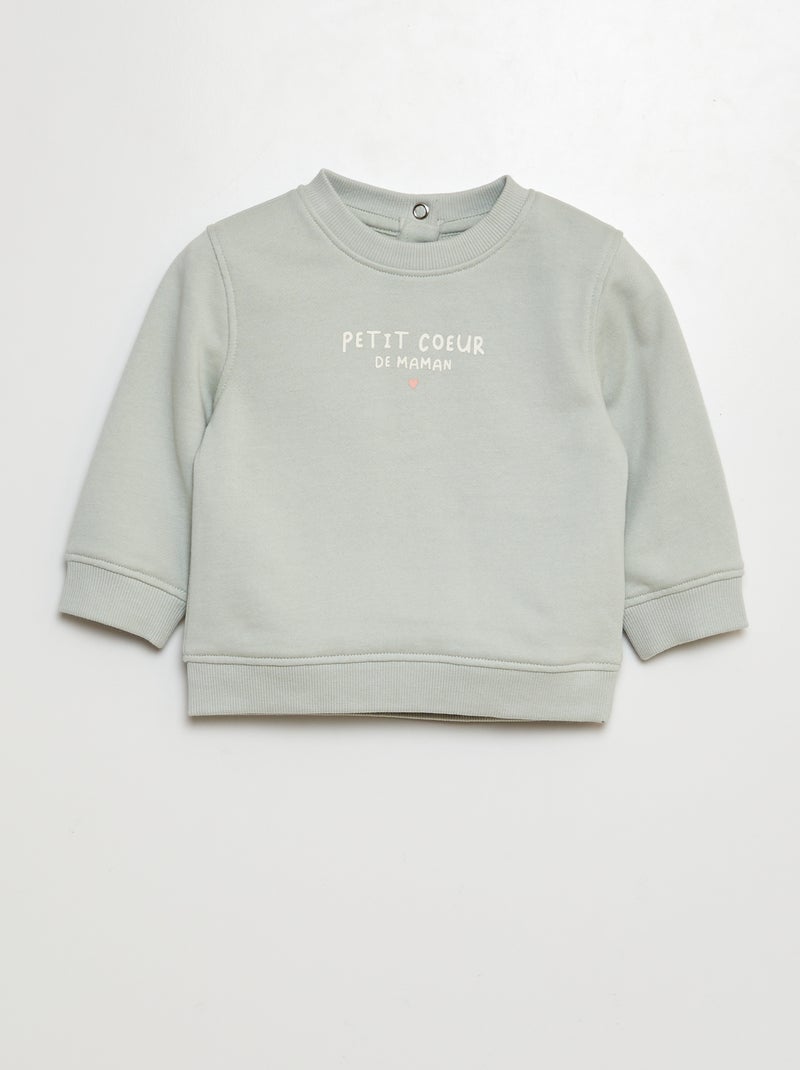 Sweatshirt em moletão VERDE - Kiabi