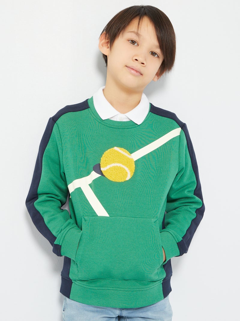 Sweatshirt em moletão VERDE - Kiabi