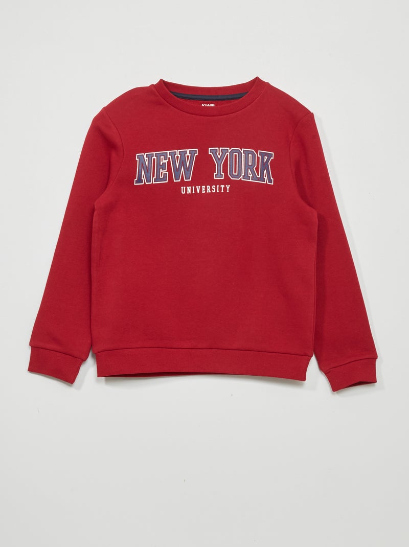 Sweatshirt em moletão VERMELHO - Kiabi