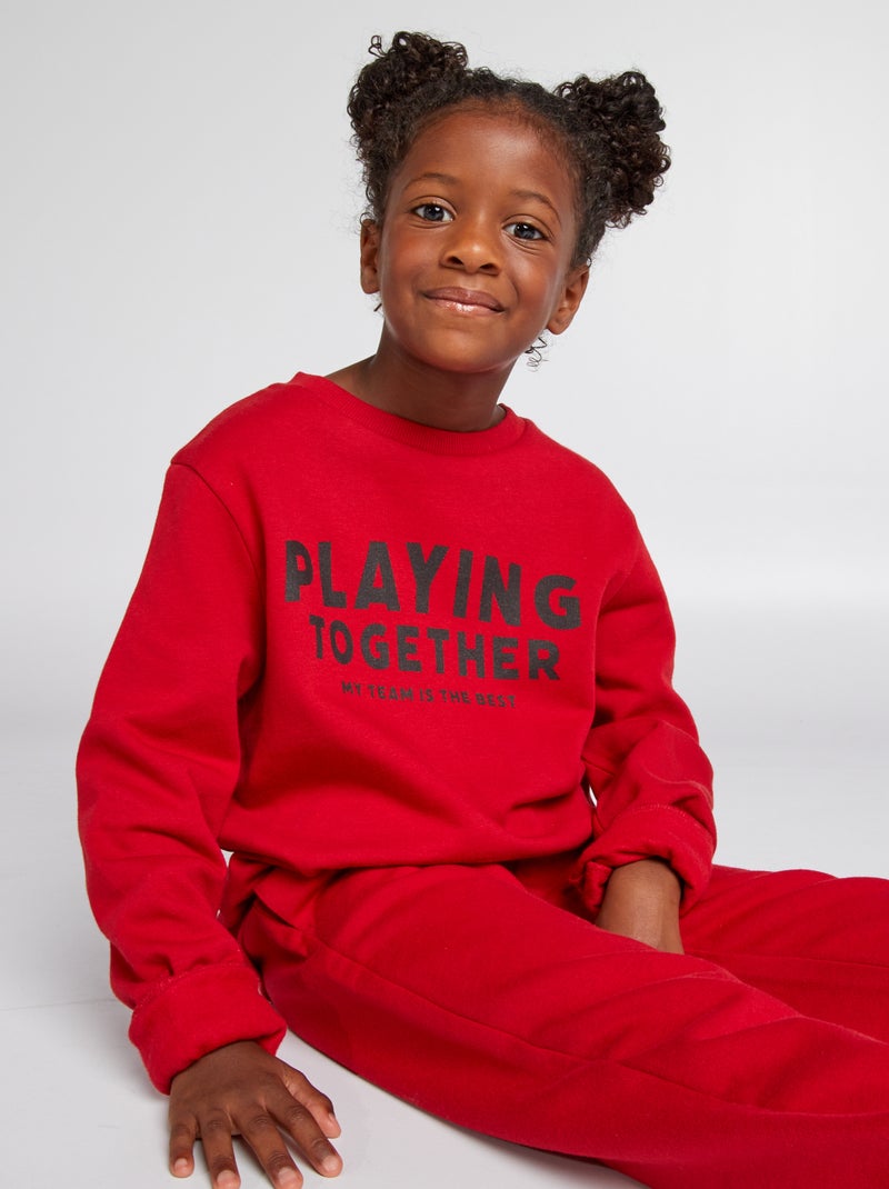 Sweatshirt em moletão Vermelho - Kiabi