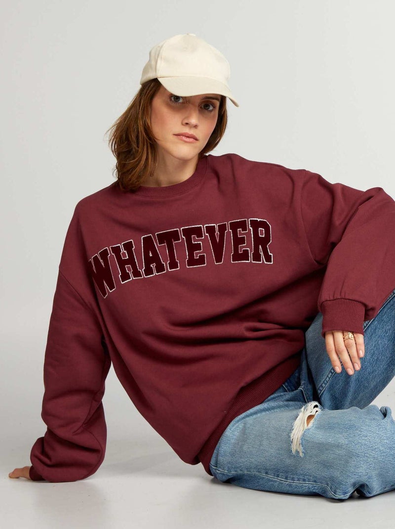 Sweatshirt em moletão VERMELHO - Kiabi